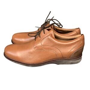 Rockport Men's 12W Tan Leather Premium Class Plain Toe Oxford Shoes LB15-3
